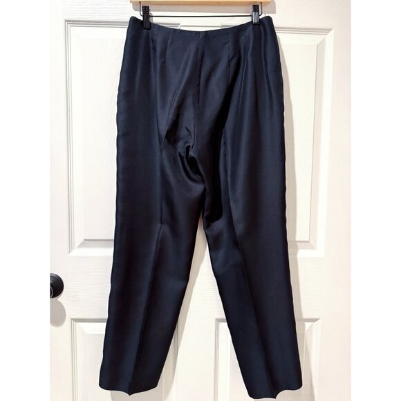 Sigrid Olsen Collection Black 100% Silk Ankle Pants Dressy Formal Minimalist 8 - Picture 3 of 12